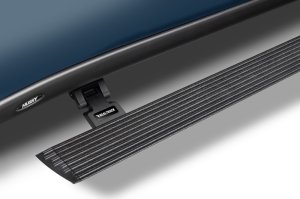 Chevrolet Silverado 1500 Running Boards - Go Rhino - VoltStep Electric, 6-inch, LED, Dual-Motor, Bedliner Coating - Black - `19-`25